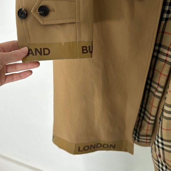 Burberry London Logo Tape Cotton Car Coat - Picture 13 of 16